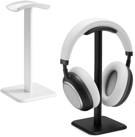 XRVRILE 2 Pezzi Porta Cuffie da Scrivania, Supporto per Cuffie da Gioco con TPU Antiscivolo, Supporto Universale per Cuffie Over-Ear, Supporto Cuffie per Organizzare La Scrivania