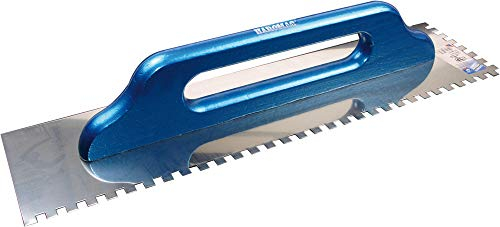 Haromac Suisse CP781240 Truelle inoxydable, crantée 10 x 10 mm, 500 x 130 mm avec manche en bois, 10551010