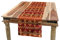 ABAKUHAUS Mexikaner Tischläufer, Aztec Kultur Ornament, Esszimmer Küche Rechteckiger Dekorativer Tischläufer, 40 x 225 cm, Orange Braun