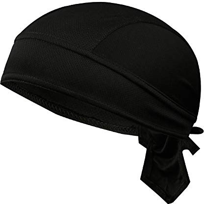 Asudaro Berretto pirata da motociclista,fascia hip hop,cappello in cotone,cappello turbante,bandana,berretto estivo,bandana,foulard,traspirante,sport,copricapo da bicicletta,unisex,Nero,Taglia unica