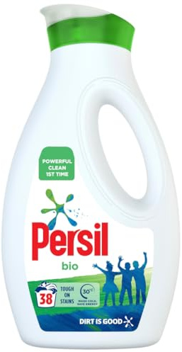 Persil Bio Laundry Washing Liquid Detergent stain removal first time 100% recyclable bottle 38 wash 1.026 l