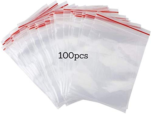 Pakico 100 Bustine Transaprenti 10 x 20 cm Richiudibili Con Chiusura A Zip | Sachetti Plastica Transparente Per Alimenti | Sachetti Richiudibil | Buste Con Zip | Sachetti Plastica Cucina
