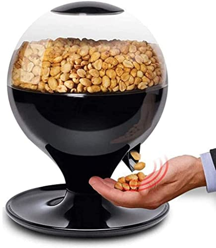 QHLOM Distributore Di Cereali da banco, di snack di caramelle automatico Distributore d'avena vintage uso domestico ermeticamente uso domestico,Black