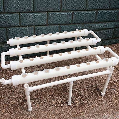 RibasuBB 1 Layers 36 Plant Sites Hydroponic Grow Kit Impianto Idroponico per Verdure, Insalata, Fiori, Frutta PVC Hydroponic Pipe Home