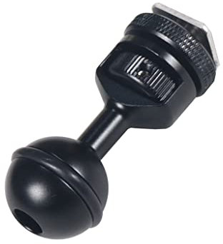 FEICHAO Adaptador ajustable de cabeza de montaje de bola de 1 pulgada con base de zapata fría para cámara subacuática, flash de video (kit A)