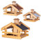 BooGardi Vogelhaus Holz · 3 Varianten · graues Dach · Vogelfutterhaus · Vogelhäuschen zum Aufhängen · überdachte Futterstelle · Futterhäuschen