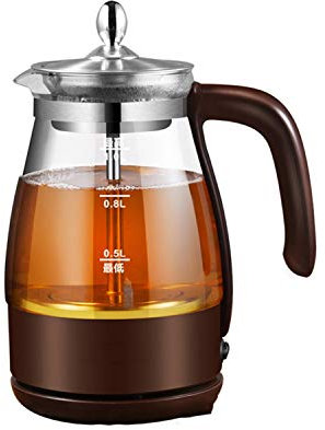 Bouilloire électrique en verre 1 L Machine à thé Bouilloire électrique Bouilloire en verre Théière en verre borosilicaté avec infuseurs for théière en verre en vrac et chauffe-ensemble 600 W B (Color