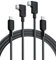 Anker USB C Kabel mit Winkelstecker, 180cm*2, USB C auf 90 Grad USB C robustes geflochtenes Kabel, Rechter Winkel, Kompatibel mit iPhone 16/15 Serie, MacBook Pro/Air, iPad Pro/Air und mehr (USB 2.0)