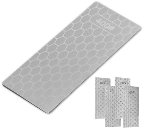 ZPSHYD Grano 400 Piedra de Afilar Diamante, Rectangular con Respaldo Antideslizante,4 Tipos Grano,6,3 * 15,2cm para Pulido(400)