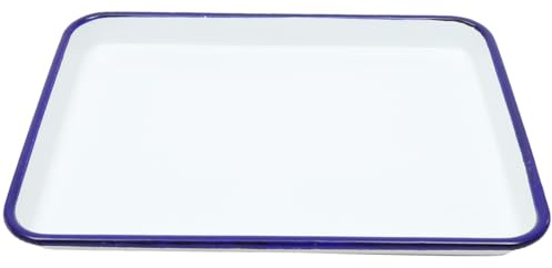 HOMSFOU Emaille Backform Rechteckig 10.63X7.48In Emailliertes Backblech Für Ofen Kühlschrank Hitzebeständig Leicht Zu Reinigen Ideal Für Kuchen Pizza Gemüse Backen