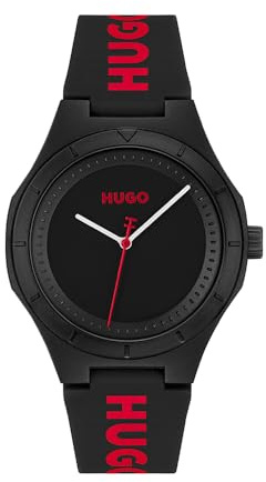 HUGO Montre Analogique à Quartz pour Homme Collection #LIT for Him avec Bracelet en Silicone avec Bracelet en Silicone - 1530343