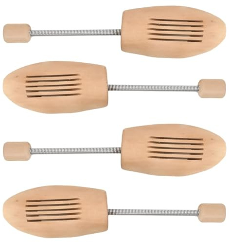 vidaXL Schuhspanner 2 Paar, Schuhdehner für Lederschuhe Sportschuhe Bootsschuhe, Schuhformer mit Spiralfeder, Schuhweiter Schuhstrecker, Massivholz Lotus