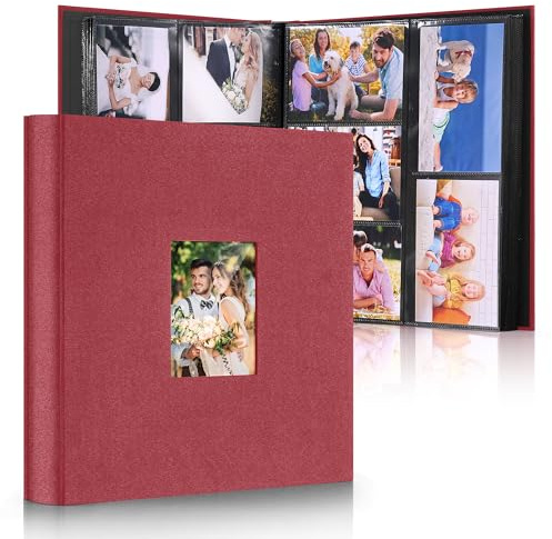 DazSpirit Großes Fotoalbum Einsteckalbum für 600 Fotos (10x15 cm) - Leinenbindung, Personalisierbar, Ideal für Familie, Hochzeiten, Reisen & Baby-Erinnerungen, Fotobuch zum Einstecken, Schwarz