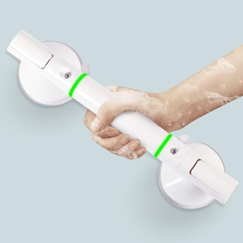 Poignées d'appui pour personnes âgées, 35 cm, avec ventouse, maintien extra fort 110 kg, poignée de douche amovible sans perçage, poignées pour enfants et personnes âgées