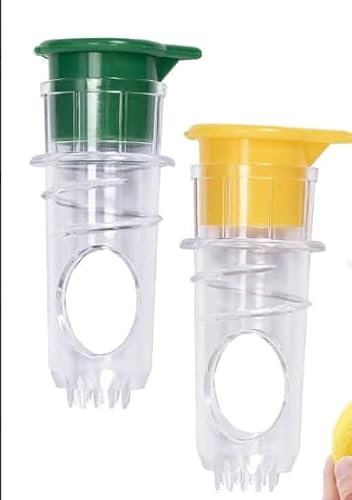 Grillix 2 Pezzi Lemon Mini Squeezer, Spremi Limone con Tappo, 2025 Nuova Estate Verde e Giallo, Esperienza Manuale, Lavabile, Riutilizzabile, per Spremitura Limone, Arancia e Altri Tipi di Agrumi