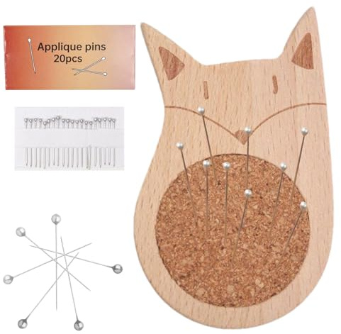 Tuxxjzm Coussin à épingles – Coussin à aiguilles en bois avec 20 broches | Fournitures d'artisanat portables et matériaux pour broderie, lit, usage quotidien