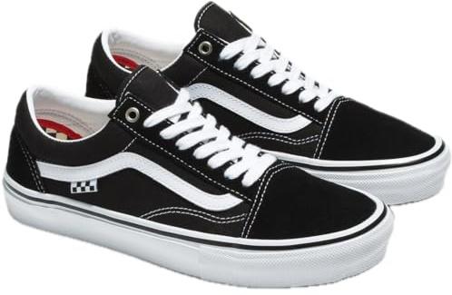 VANS Old Skool Skate - Zapatillas de skate extrafuertes y plantilla con amortiguación extraíble, negro/blanco, 44.5 EU