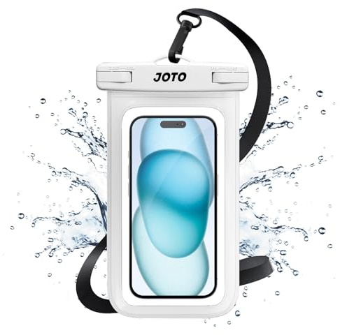 JOTO Universal vattentät påse mobiltelefon torrväska fodral för iPhone 13 Pro Max Xs Max XR X 8 7 6S Plus SE, Galaxy S20 Ultra S10 Plus S10e S9 Plus S8 Note 10 – vit