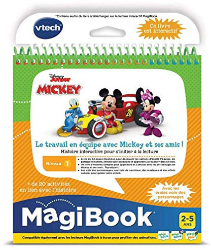 VTech - MagiBook Disney, Livre Éducatif Enfant Niveau 1 Le Travail en Équipe avec Mickey et Ses Amis, Pages Illustrées et Interactives, Cadeau Garçon et Fille de 2 Ans à 5 Ans - Contenu en Français