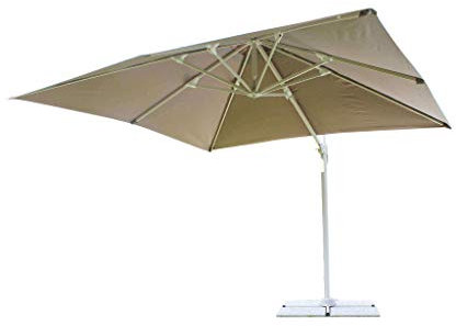 Milani Home s.r.l.s. Ombrellone da Giardino 3 X 3 Palo Laterale Telo Tortora per Esterno Ristorante Gelateria Bar Hotel Albergo