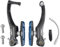 Chooee 1 Paio Freni V-Brake per Bici, Set di Freno V Brake Anteriore e Posteriore,Nero/Blu