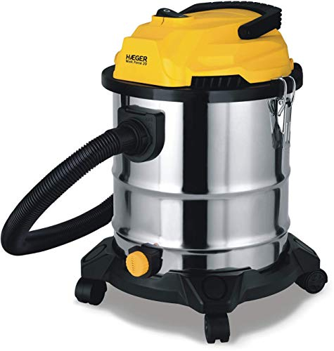 HAEGER VC-W&D.038A Aspirador de Solidos y Líquidos Work Force con 1200W de Potencia, Capacidad de 20L - Función de Drenage del Tanque, Filtro de Tela Lavable y Filtro de Esponja