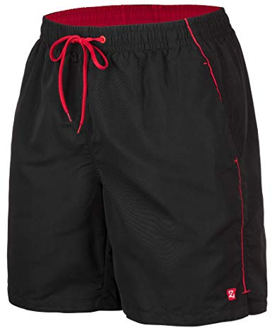 ZAGANO Pantaloncini da Nuoto e da Sport, Costume da Bagno da Uomo, Lunghi, Prodotti nell'UE, Resistenti e Comodi, 5104, Nero, 6XL