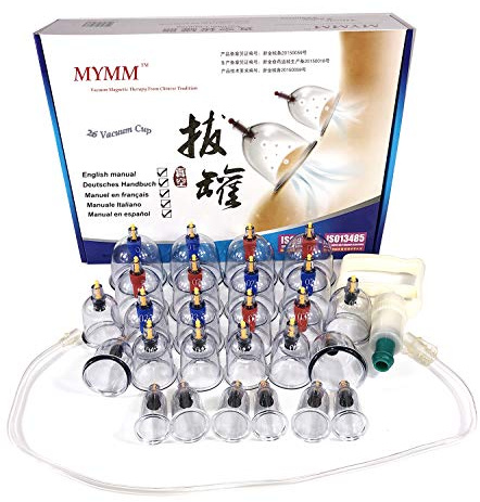 26 x ventosas, Ahuecamiento, Tratamiento Ventosas Masaje, Terapia biomagnética Tradicional China Cupping Set Hogar Sacar Vacío Cupping Kit/Chino Masaje Medical Hijama Set Succión