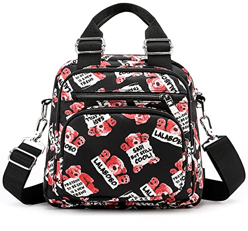 VARLIVOO Moda Donna Borsa A Tracolla Piccola Borsa A Tracolla Donne Borsa Zaino College Commute Viaggiare Campeggio Poliestere Impermeabile, orso, L, Taglia unica