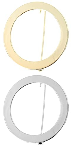 Femmes Rond Cercle Broche Broche: 2Pcs Châle Écharpe Boucle Femmes Costume Pins Bijoux Accessoires de Vêtements