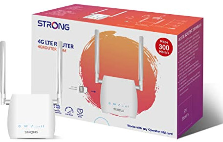 STRONG 4G LTE Mini Wi-Fi Router, CAT 4, SIM Slot, N300 Wi-Fi Router, Zero Configuration, LAN Port, Sim Card Adapters included