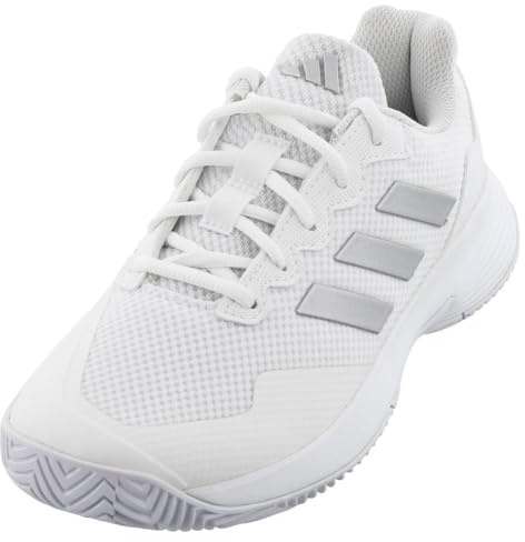 adidas Women's GameCourt 2 Sneaker, White/Silver Metallic/White, 8
