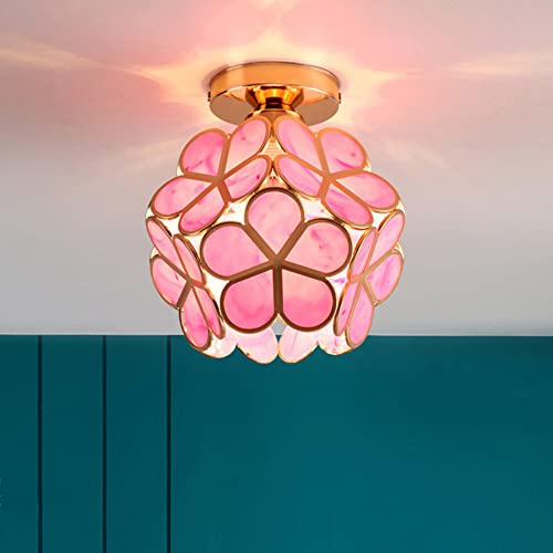 Mengjay Modern Taklampa Zechandelier Lampskärm Metall E27 Sockel Pendellampa Taklampa för kök Vardagsrum Sovrum (Rosa)