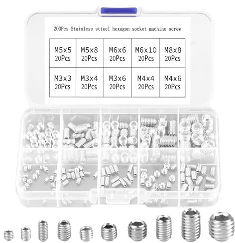 200 Pièces Insert Fileté, Ecrou a Sertir écrous à Rivets Filetés M3 M4 M5 M6 M8 Acier Inoxydable Insert ​Fileté écrou à Sertir Tête pour Kit D'outils D'écrou pour Meubles en Bois