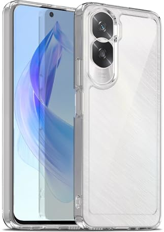 Liisooka Transparentt Skal för Honor 90 Lite 5G, Militärgrads Fallskydd, Gulförhindrande Skyddshölje med Hård PC-baksida, Ultratunt Chocksäkert Skal Mot Repor
