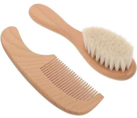 BESTonZON Brosse Et Peigne Pour Garçon Fille Bois Set De Brossage Douceur Pour Chevelu Nettoyage Cheveux