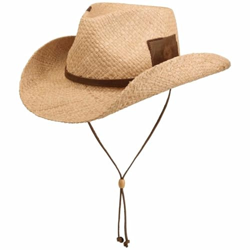 Stetson Tenderell Sombrero de Paja Western Banda de Piel Hombre Primavera Verano