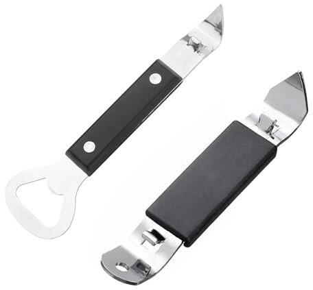 RELKLYU Apri di Bottiglia in Acciaio Inossidabile da 2 Pezzi, Utensili da Cucina, Apriscatole Manuale, Forniture A Barre.