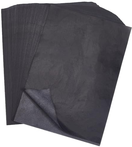 SOFPLATE 100 Sheets 11.7 x 8.3 Inch Black Transfer Paper Carbon Tracing Paper Rectangle Graphite Canvas Transferring Crafts Pages Accessories for DIY Making Woodworking Drawing Board Art Projects