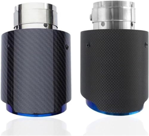 Tubo de escape de coche Punta de Para escape de fibra de carbono, garganta trasera de 63-89mm, silenciador de tubo de Para escape de coche de fibra de carbono individual, punta final, cubierta de tubo