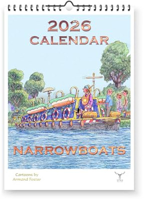 Narrowboats Humor Tecknad Rolig 2026 Årlig Vägghängande Kalender - Tecknade serier av Armand Foster