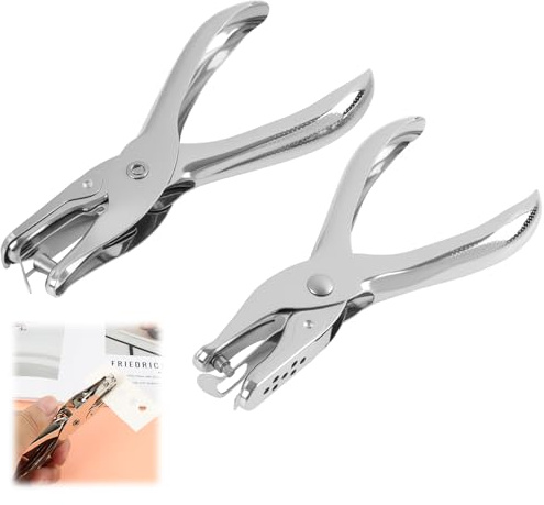 Set di 2 perforatori a foro singolo, pinze perforatrici a mano in metallo 3 mm e 6 mm, impugnatura antiscivolo ergonomica, punzonatura carta durevole per fai da te, scrapbooking, creazione di carte