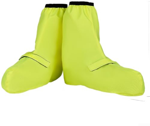 Copriscarpe da ciclismo riflettenti impermeabili con cinghie regolabili per tacchetti da bicicletta giallo verde leggero protezione antipioggia per ciclisti da strada Accessori di visibilità di