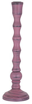 Greemotion Candelabro a Testa Singola in Legno Shabby Chic, candeliere Decorazioni casa Festa Soggiorno Tavolo, Diametro ca. 9 cm, Rosa Shabby