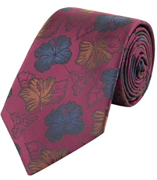WANYING Corbata Burdeos de 8 cm para Hombre Tejido Jacquard Estándar Corbata para Negocios Informal Formal Boda Fiesta Retro - 21 Burdeos Floral