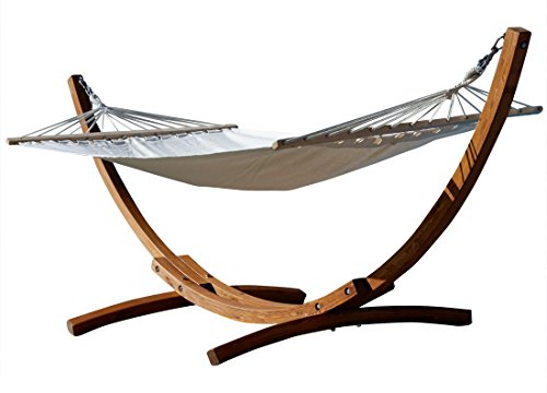 ALEOS. 320cm Hängemattengestell ARADOS Hängematte mit Gestell aus Holz Lärche mit Stabhängematte, Farbe:mit Edelstahlschrauben