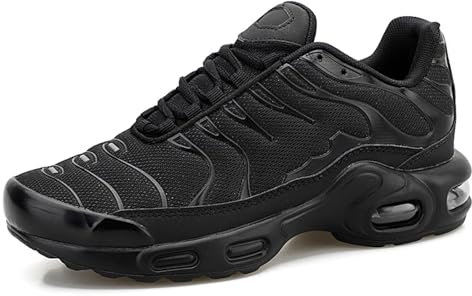 Manzoor Herren Sneaker Damen Jungen Laufschuhe Walkingschuhe Turnschuhe mit Luftpolster Atmungsaktiv Rutschfeste Tennisschuhe Sneaker Sportschuhe Shoes in Schwarz, Größe 40 EU