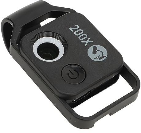 200X HD Fickmikroskop med CPL-lins Mobiltelefonklämma Mikroskop för Undervisningsexperiment Inbyggt Batteri 200X HD-ficka