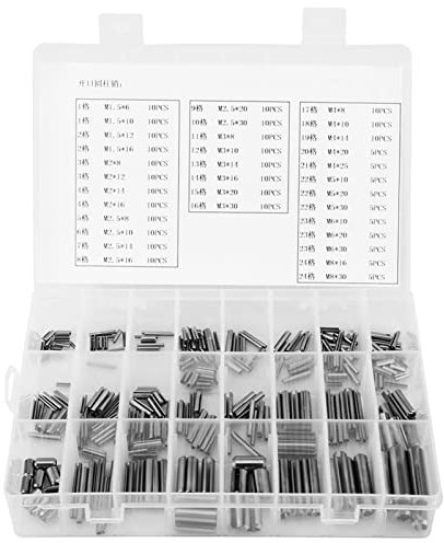 Stainless Steel Spring Tension Pins Set,280Pcs Roll Pin Set Stainless Steel Slotted Tension Roll Pins Assortment Kit M1.5 M2 M2.5 M3 M4 M5 M6 M8 with Box