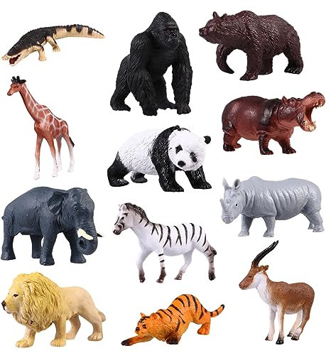 KONTONTY 12St Tiermodell kinderspielzeug Tierfiguren für Geburtstagsgeschenke Spielzeugtiere für wildtiere Tiere Modell Modellspielzeug für Wilde Tiere Plastik